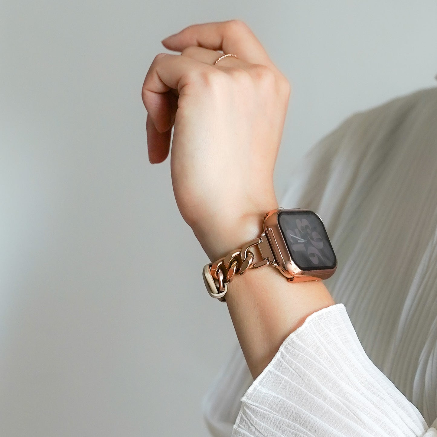 レザー×ステンレスチェーン アップルウォッチバンド Apple Watch ベルト