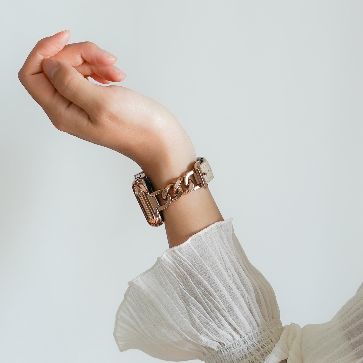 レザー×ステンレスチェーン アップルウォッチバンド Apple Watch ベルト