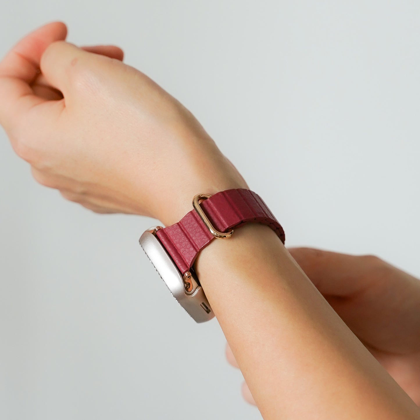 マグネット スリム レザー アップルウォッチバンド レザーループ Apple Watch ベルト