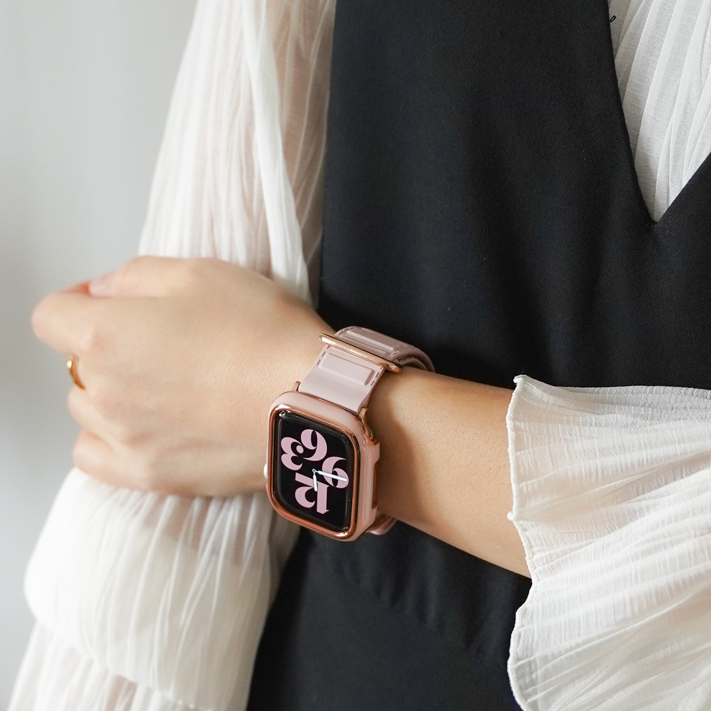 ローズゴールドライン 保護フレーム ガラスなし ハードタイプ アップルウォッチ ケース Apple Watch