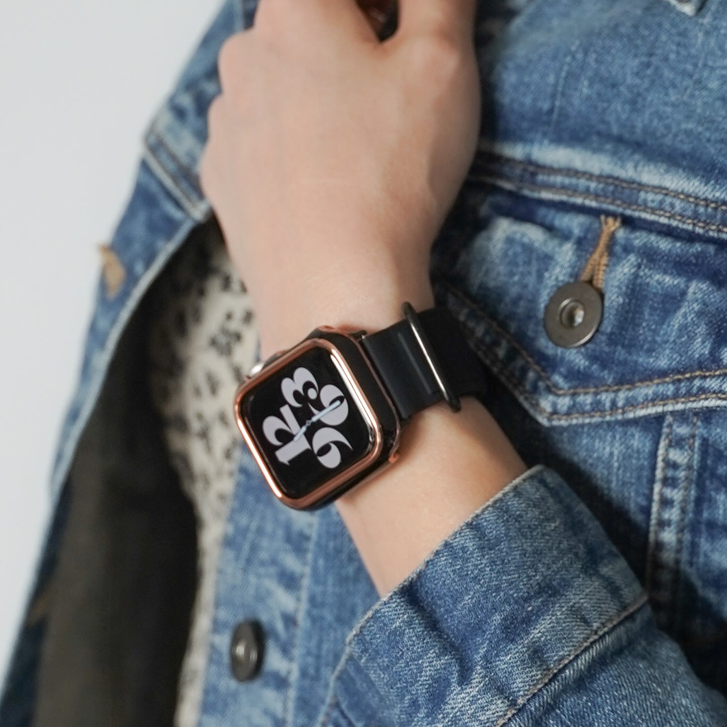 ローズゴールドライン 保護フレーム ガラスなし ハードタイプ アップルウォッチ ケース Apple Watch