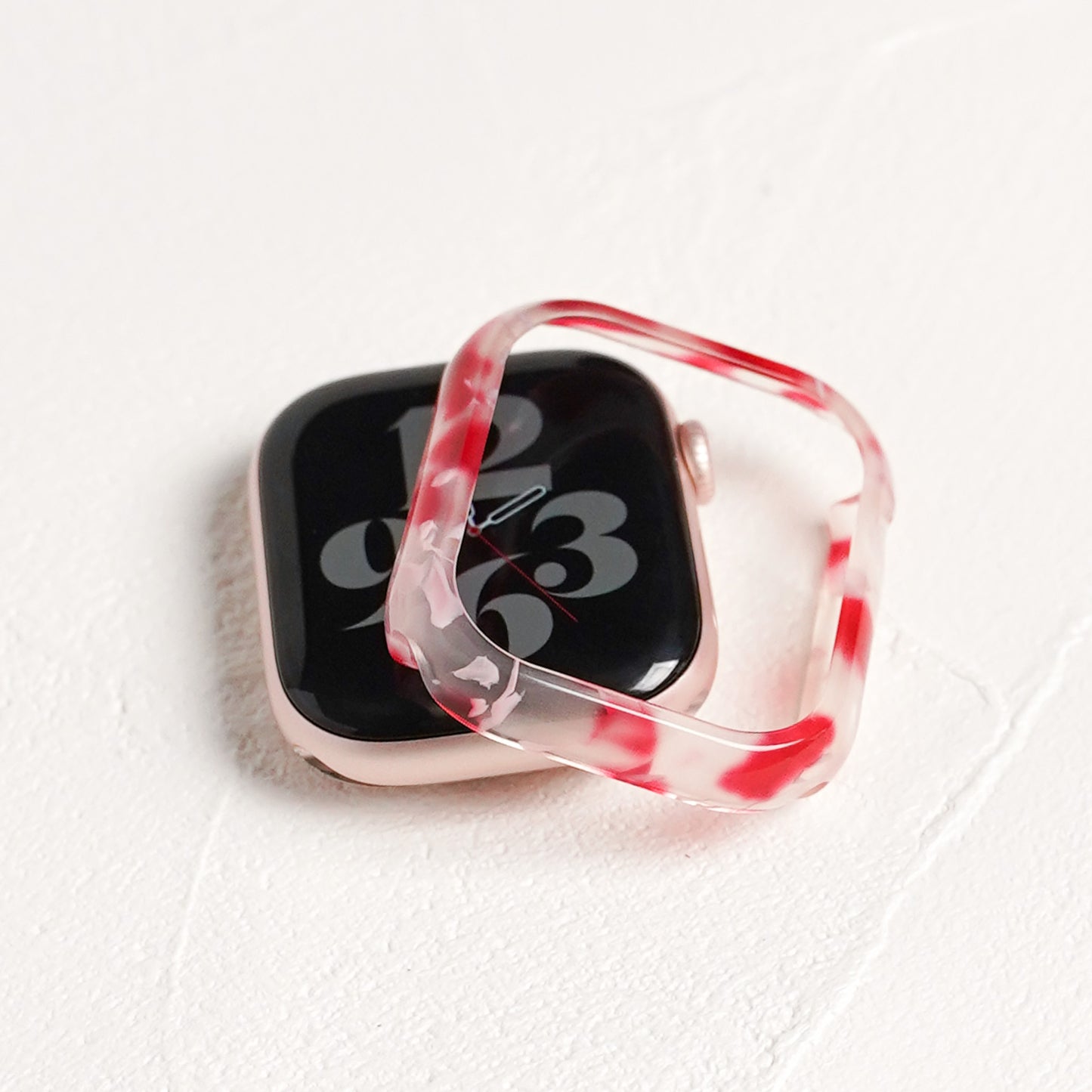 【NEW】樹脂 マーブル 保護フレーム ガラスなし ハードタイプ アップルウォッチ ケース Apple watch