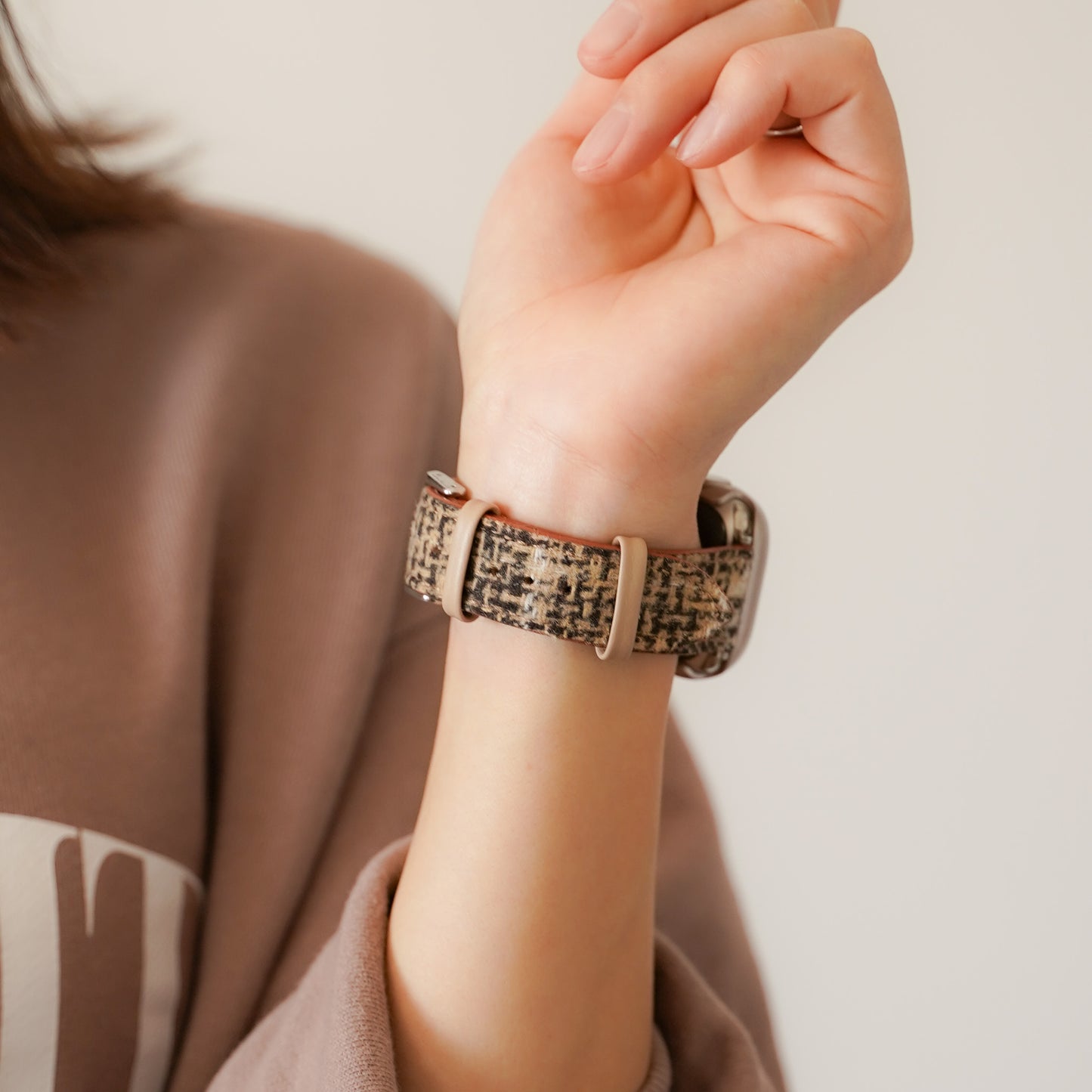 Tweed Leather Apple Watch Band Plaid Apple Watch