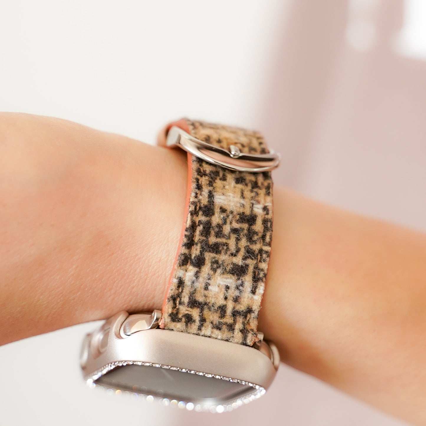 Tweed Leather Apple Watch Band Plaid Apple Watch