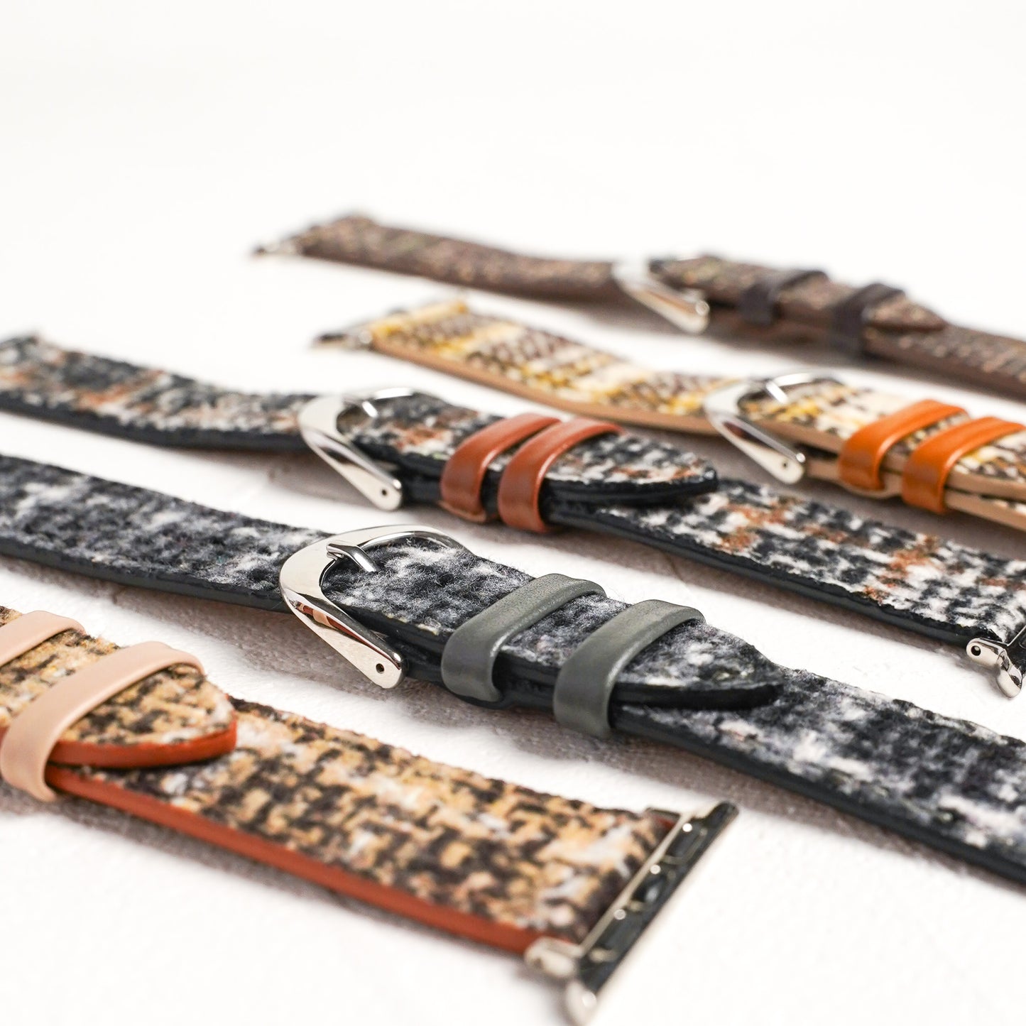 Tweed Leather Apple Watch Band Plaid Apple Watch