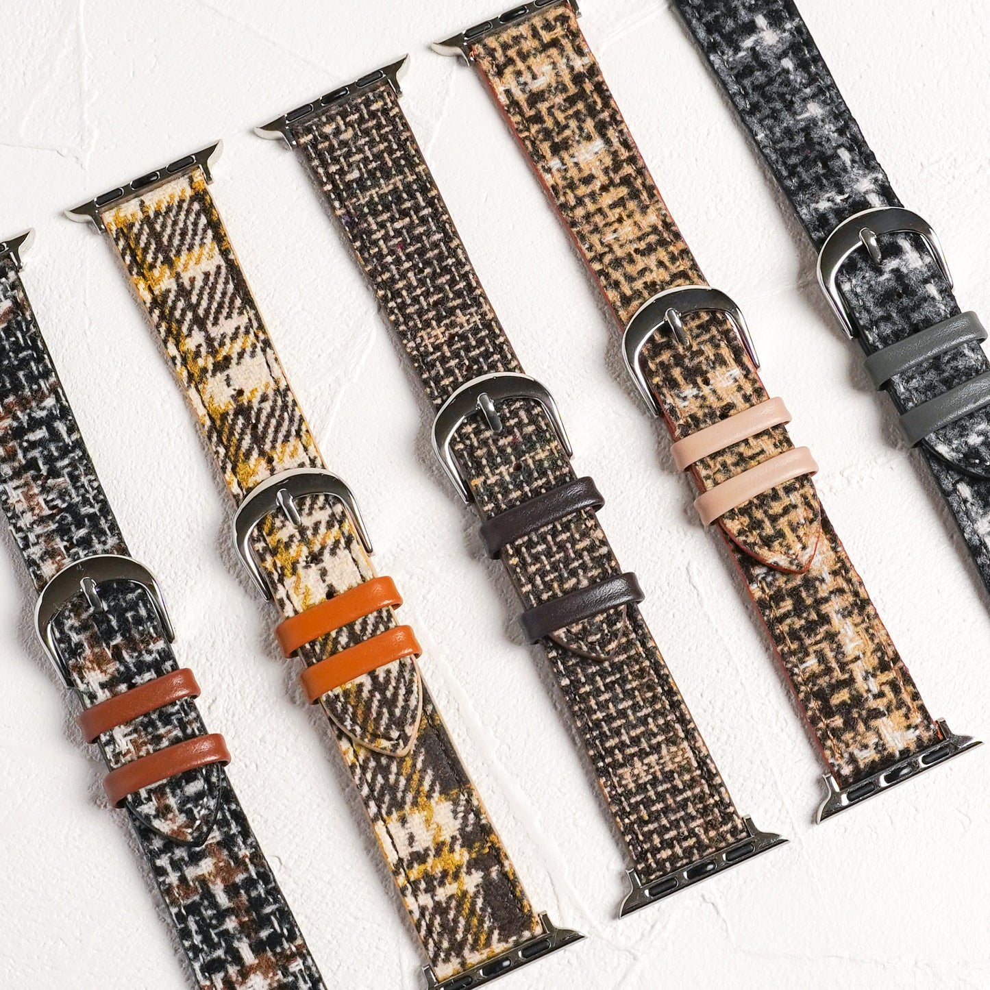 Tweed Leather Apple Watch Band Plaid Apple Watch