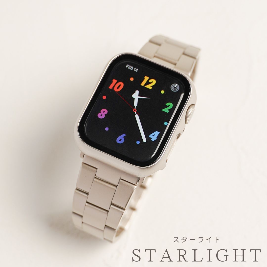 ステンレス 工具不要 三連 アップルウォッチバンド Apple Watch ベルト