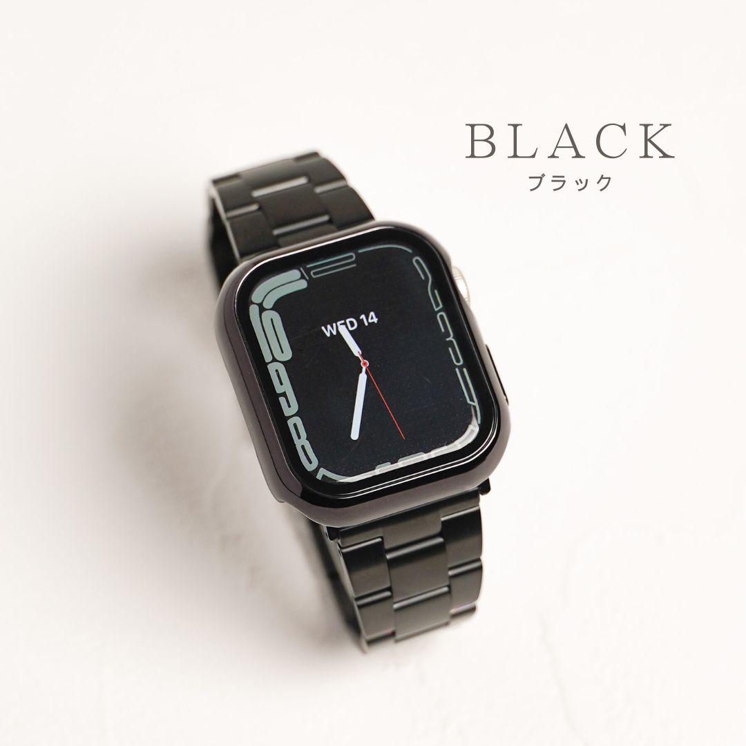 ステンレス 工具不要 三連 アップルウォッチバンド Apple Watch ベルト