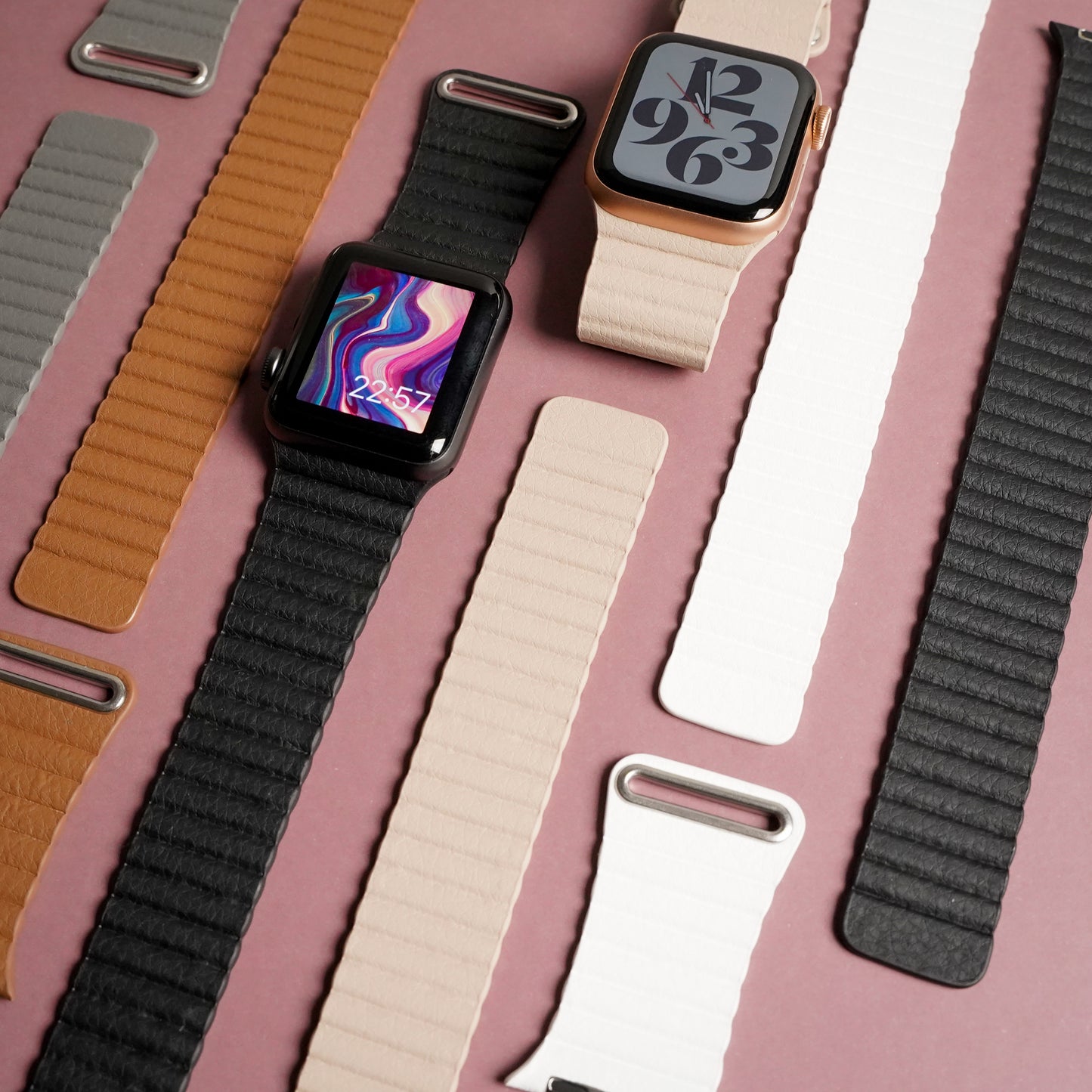 マグネット ループ レザー アップルウォッチバンド ユニセックス Apple Watch ベルト