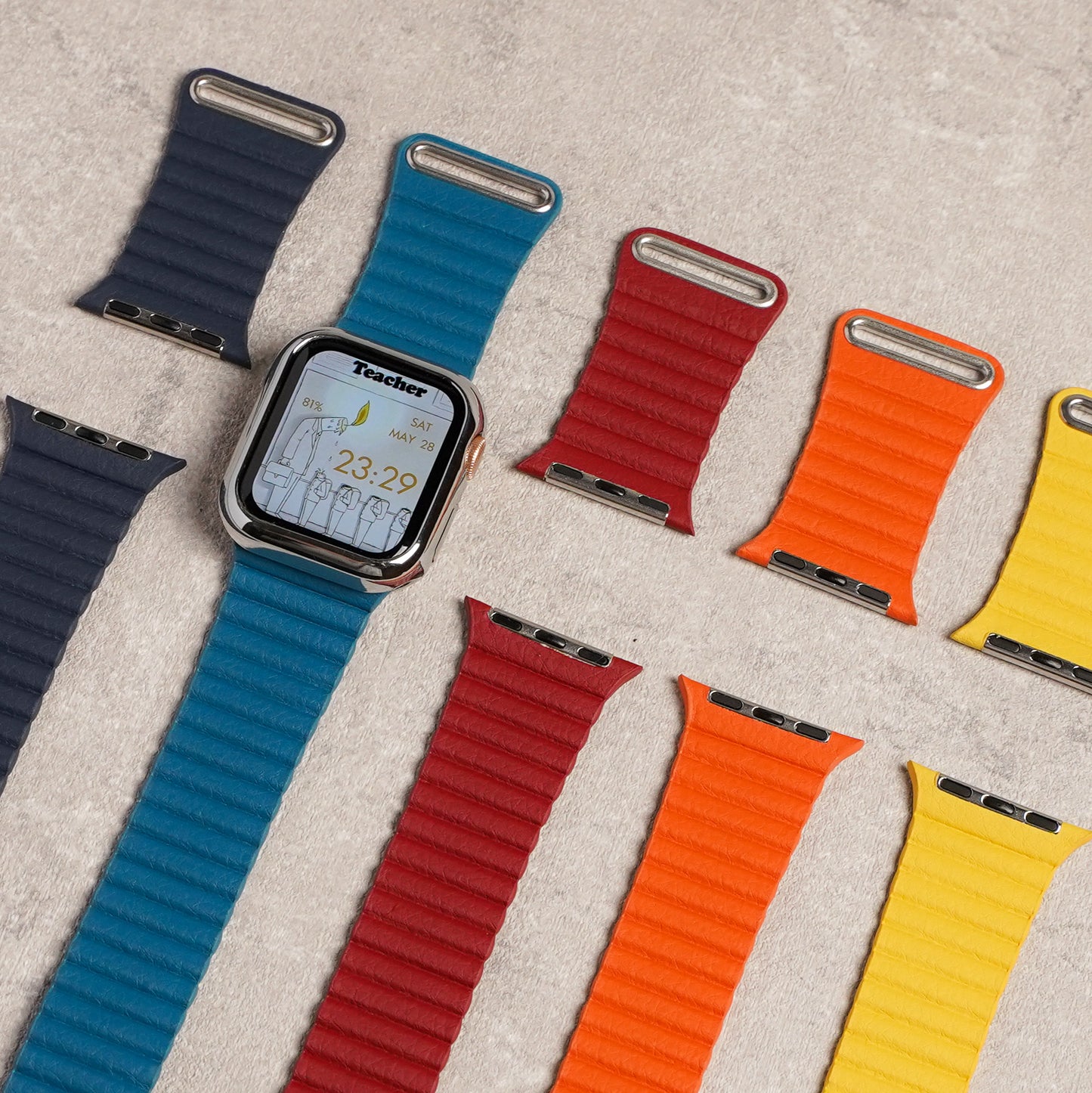 マグネット ループ カラフル レザー アップルウォッチバンド ユニセックス Apple Watch ベルト