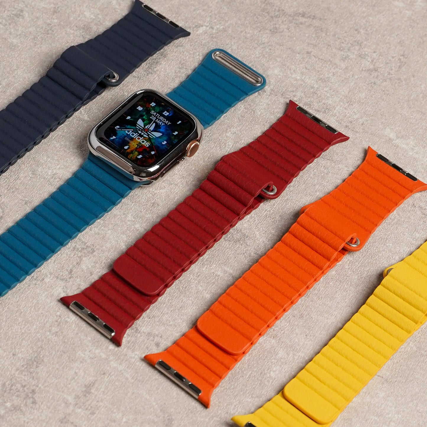 マグネット ループ カラフル レザー アップルウォッチバンド ユニセックス Apple Watch ベルト
