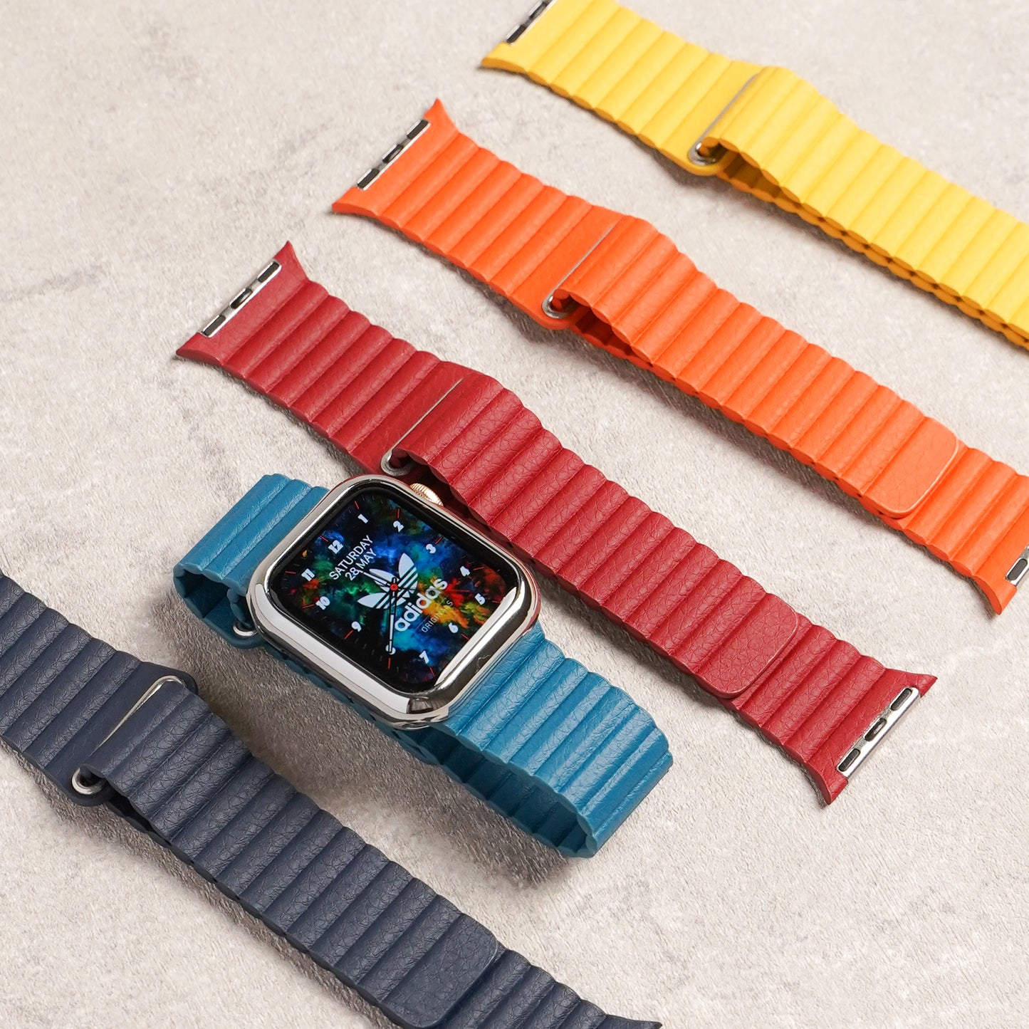 マグネット ループ カラフル レザー アップルウォッチバンド ユニセックス Apple Watch ベルト