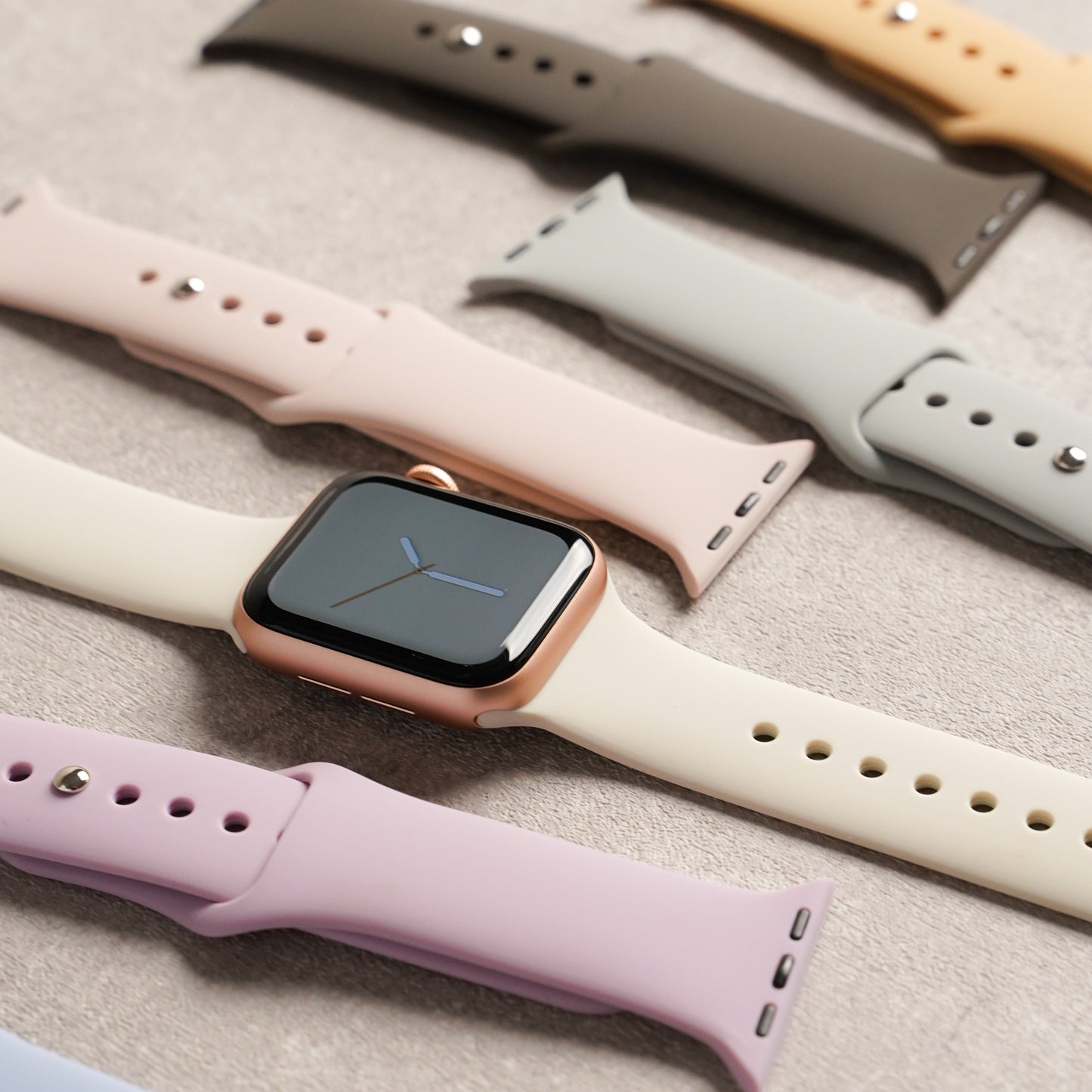 シリコン スポーツ くすみ パステル モノトーン アップルウォッチバンド Apple Watch ベルト