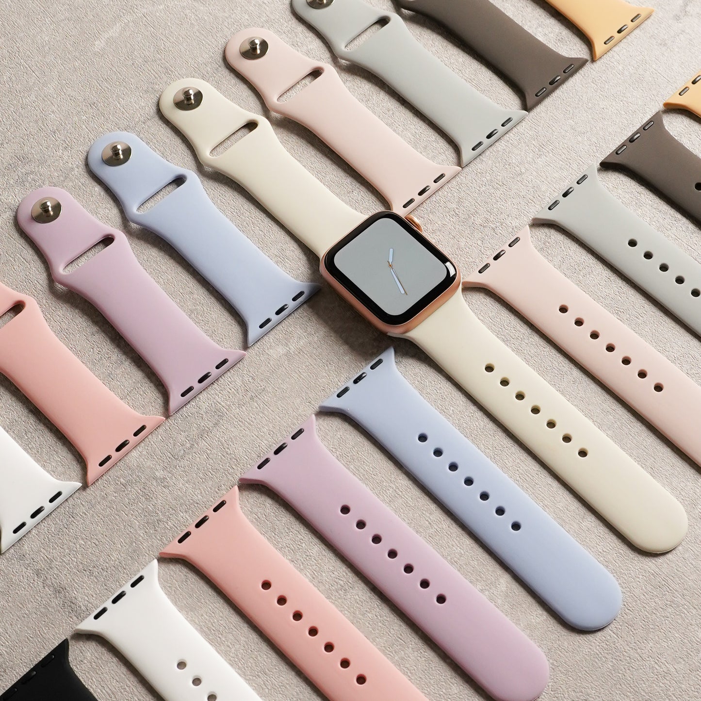 シリコン スポーツ くすみ パステル モノトーン アップルウォッチバンド Apple Watch ベルト
