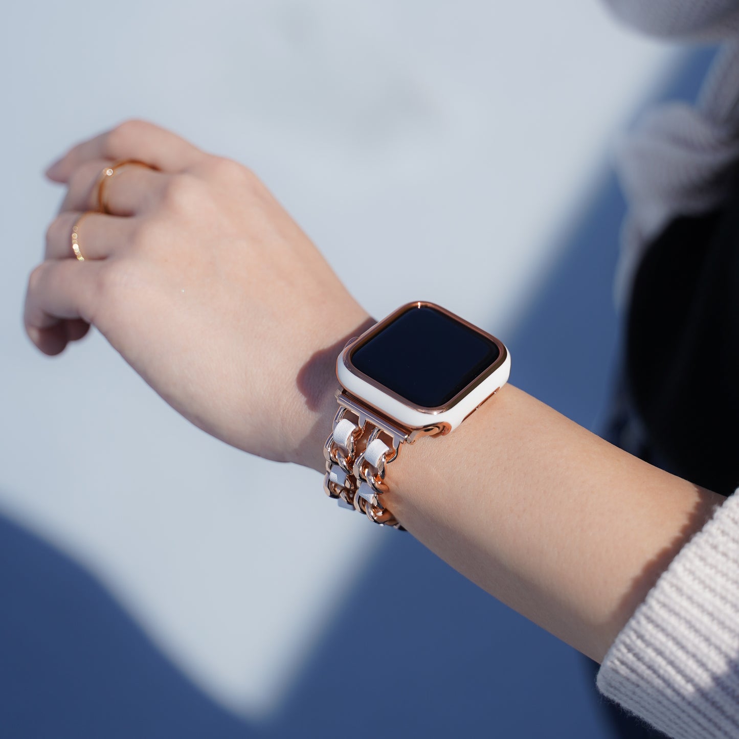ローズゴールドライン 保護フレーム ガラスなし ハードタイプ アップルウォッチ ケース Apple Watch