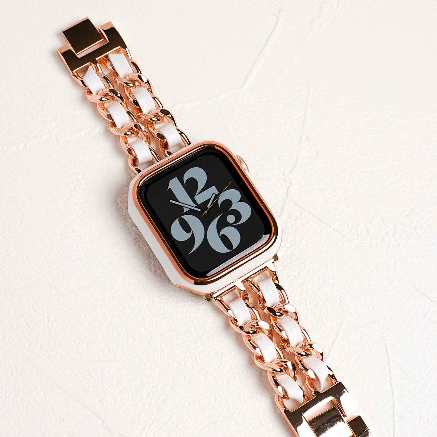 2連チェーン×レザー シルバー ローズゴールド アップルウォッチバンド Apple Watch ベルト