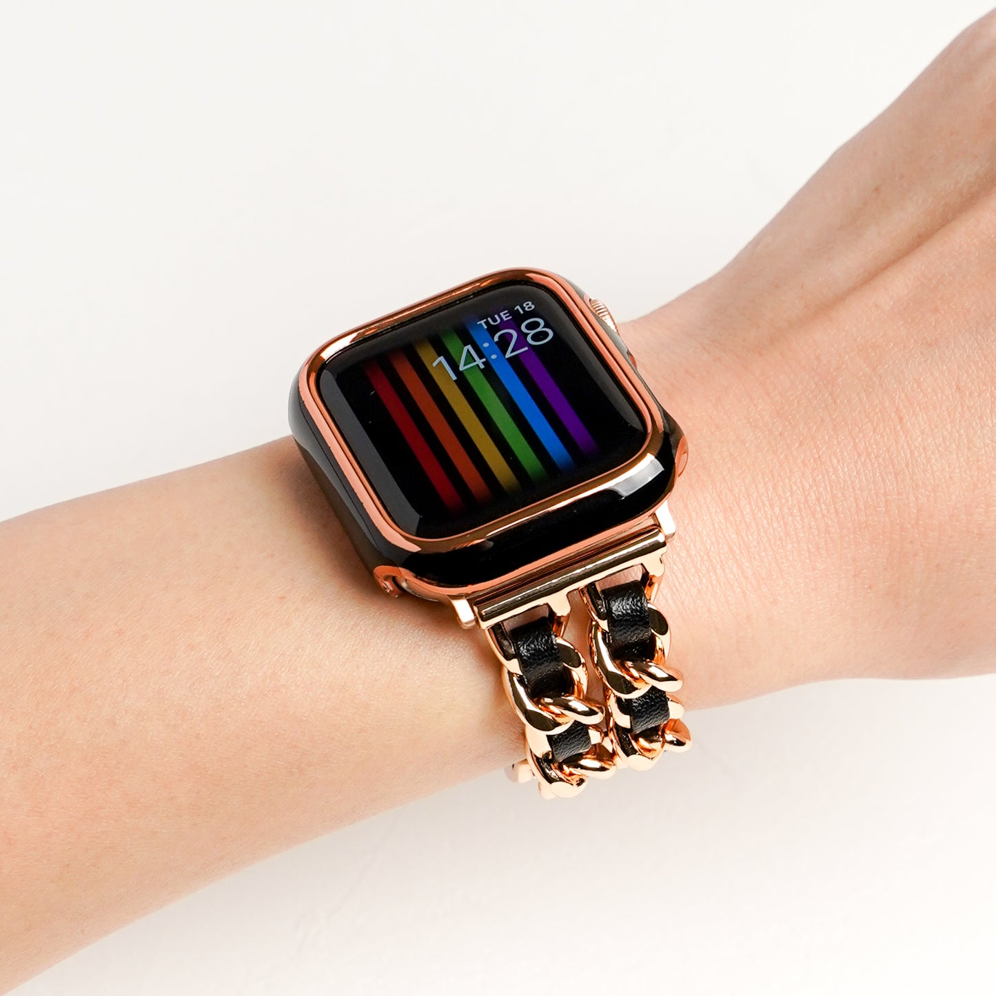 ローズゴールドライン 保護フレーム ガラスなし ハードタイプ アップルウォッチ ケース Apple Watch