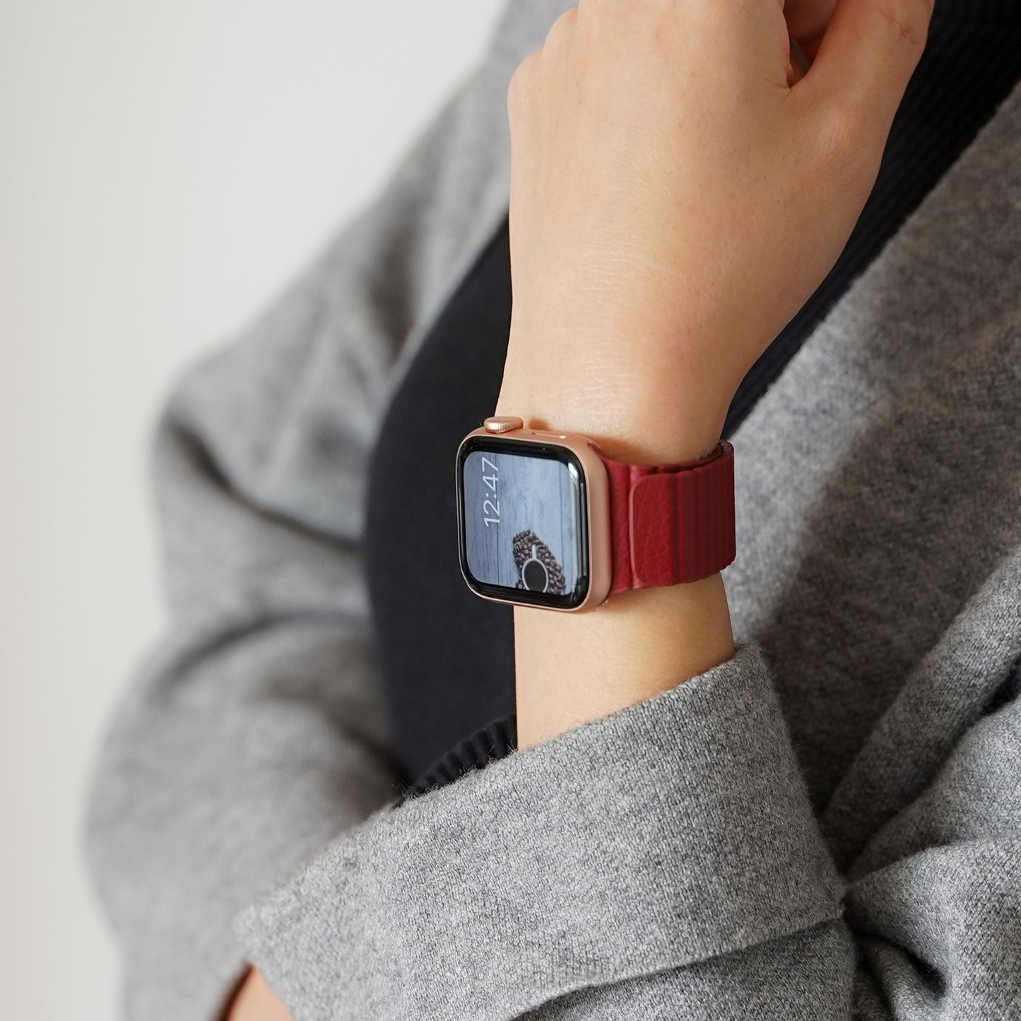 マグネット ループ カラフル レザー アップルウォッチバンド ユニセックス Apple Watch ベルト