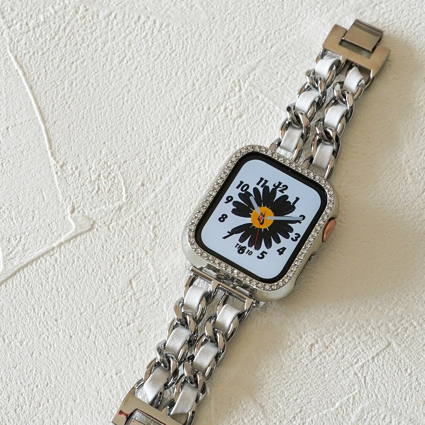 2連チェーン×レザー シルバー ローズゴールド アップルウォッチバンド Apple Watch ベルト