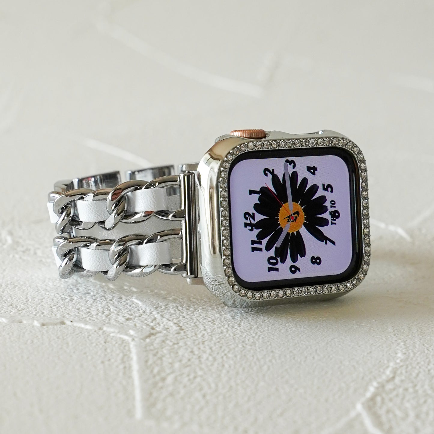 2連チェーン×レザー シルバー ローズゴールド アップルウォッチバンド Apple Watch ベルト