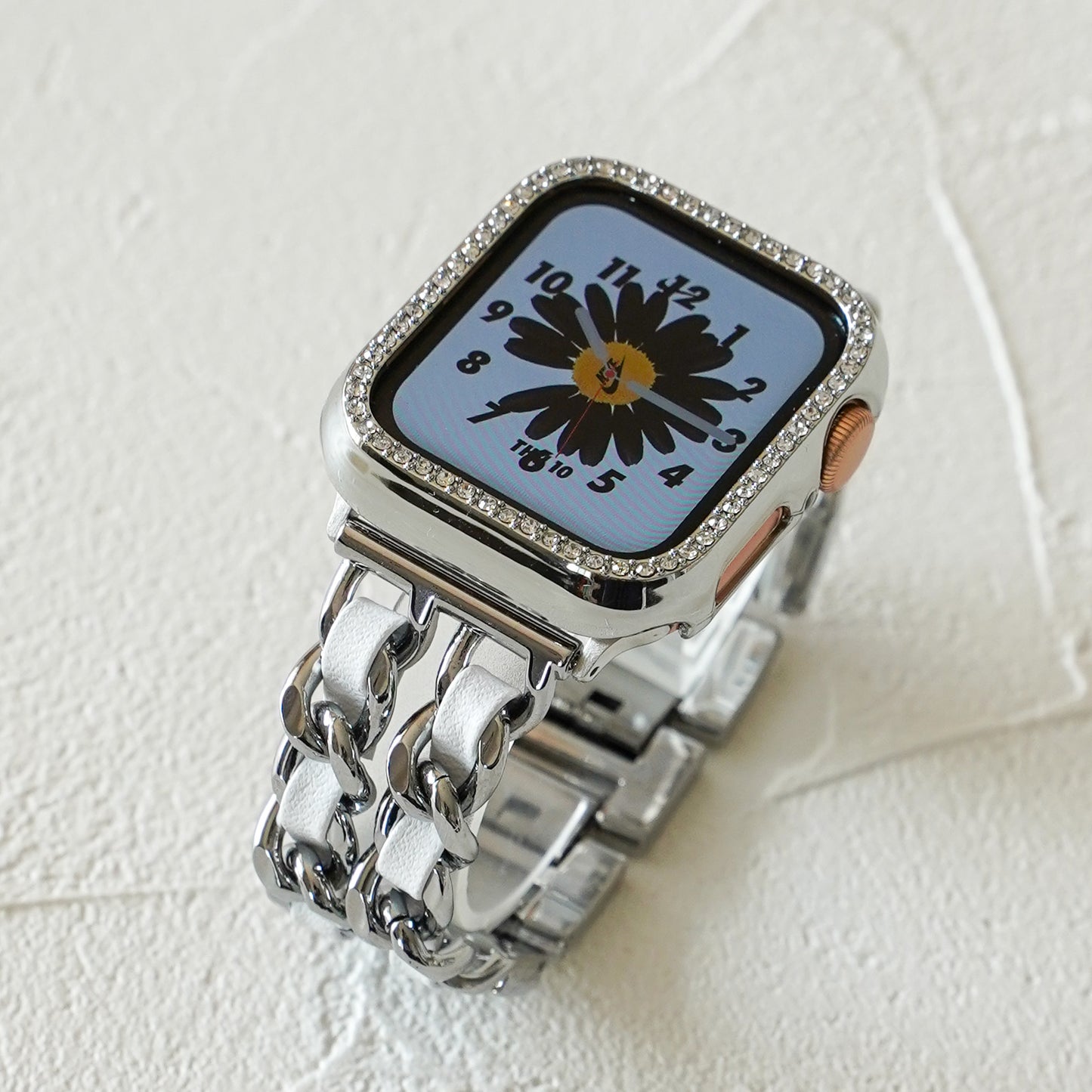 2連チェーン×レザー シルバー ローズゴールド アップルウォッチバンド Apple Watch ベルト