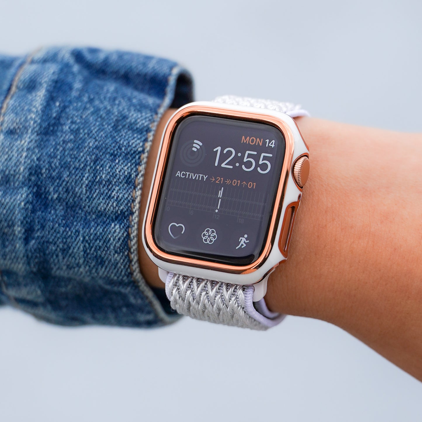 ローズゴールドライン 保護フレーム ガラスなし ハードタイプ アップルウォッチ ケース Apple Watch