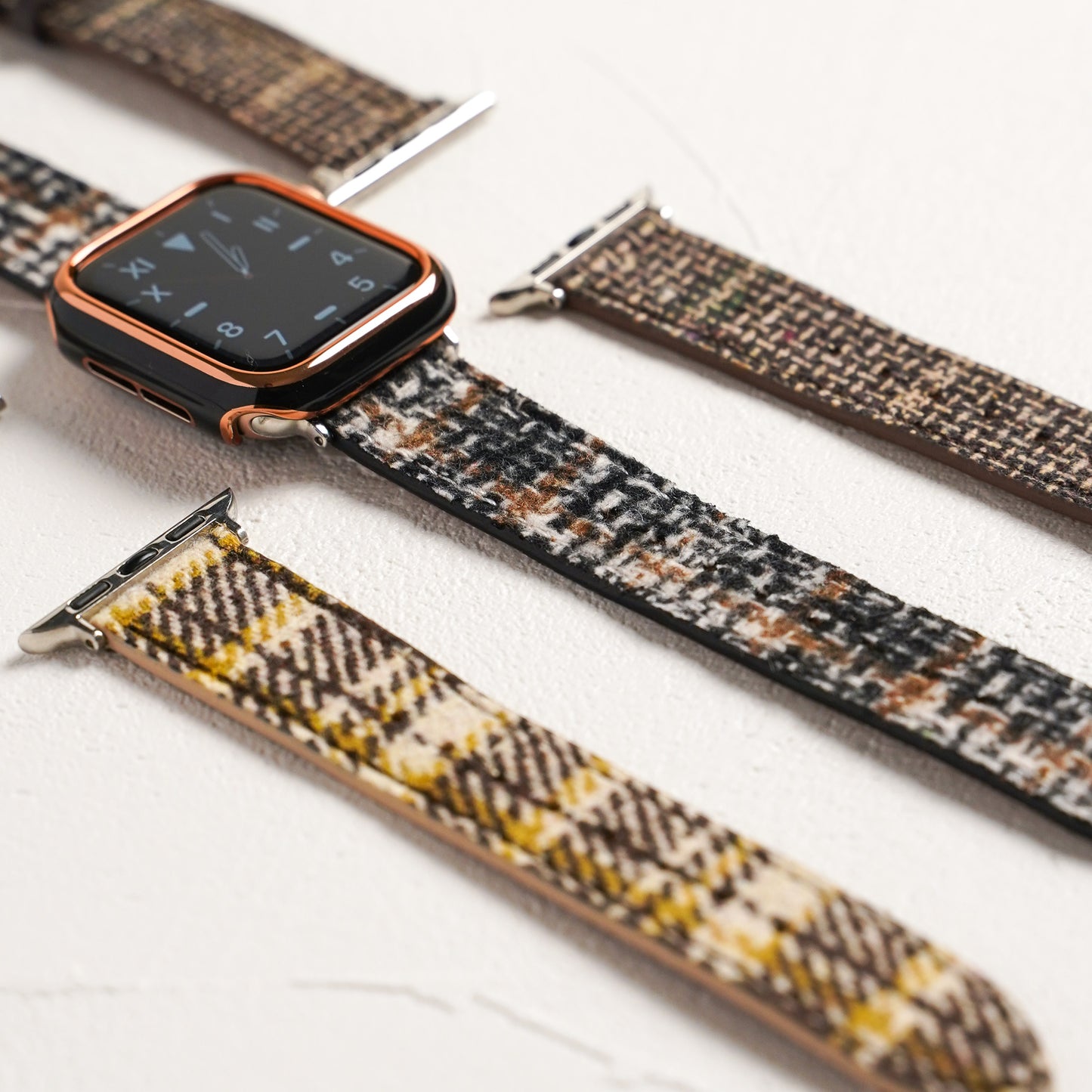 Tweed Leather Apple Watch Band Plaid Apple Watch