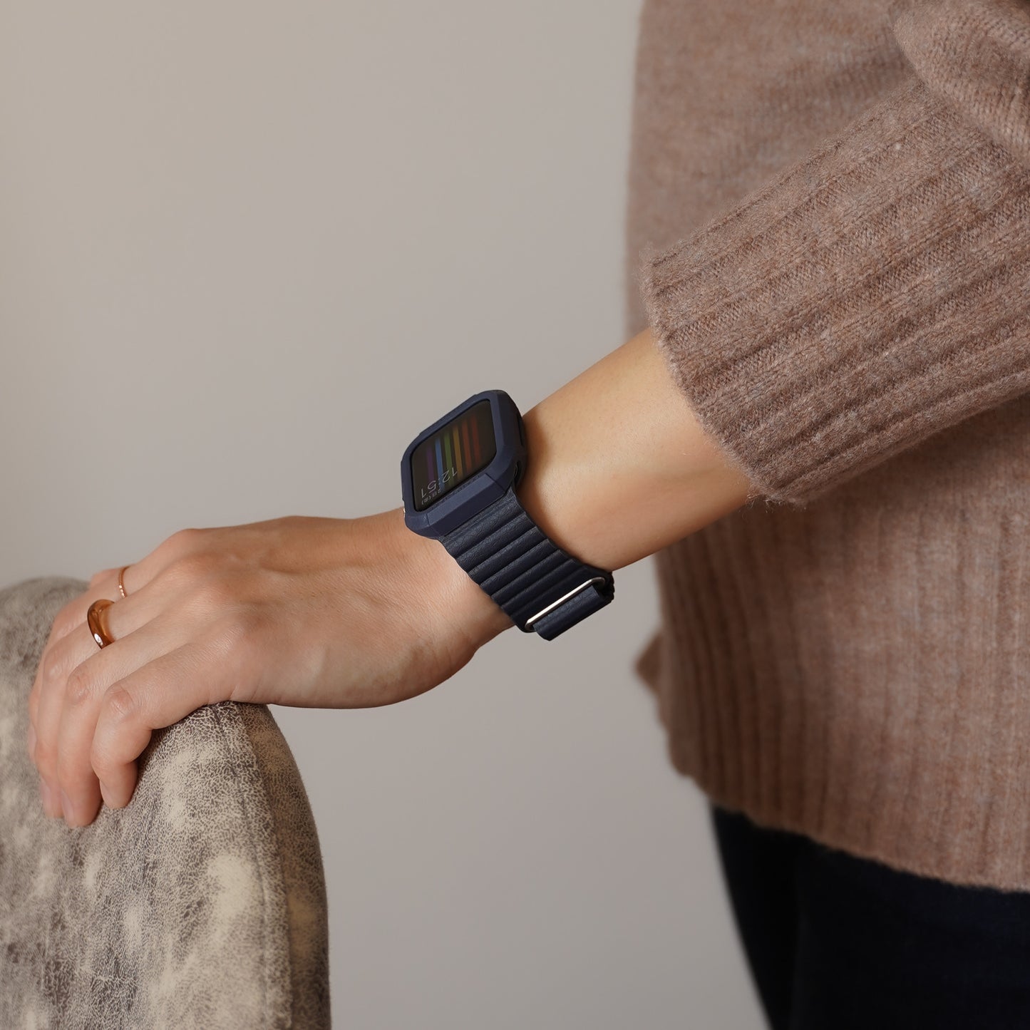 マグネット ループ カラフル レザー アップルウォッチバンド ユニセックス Apple Watch ベルト
