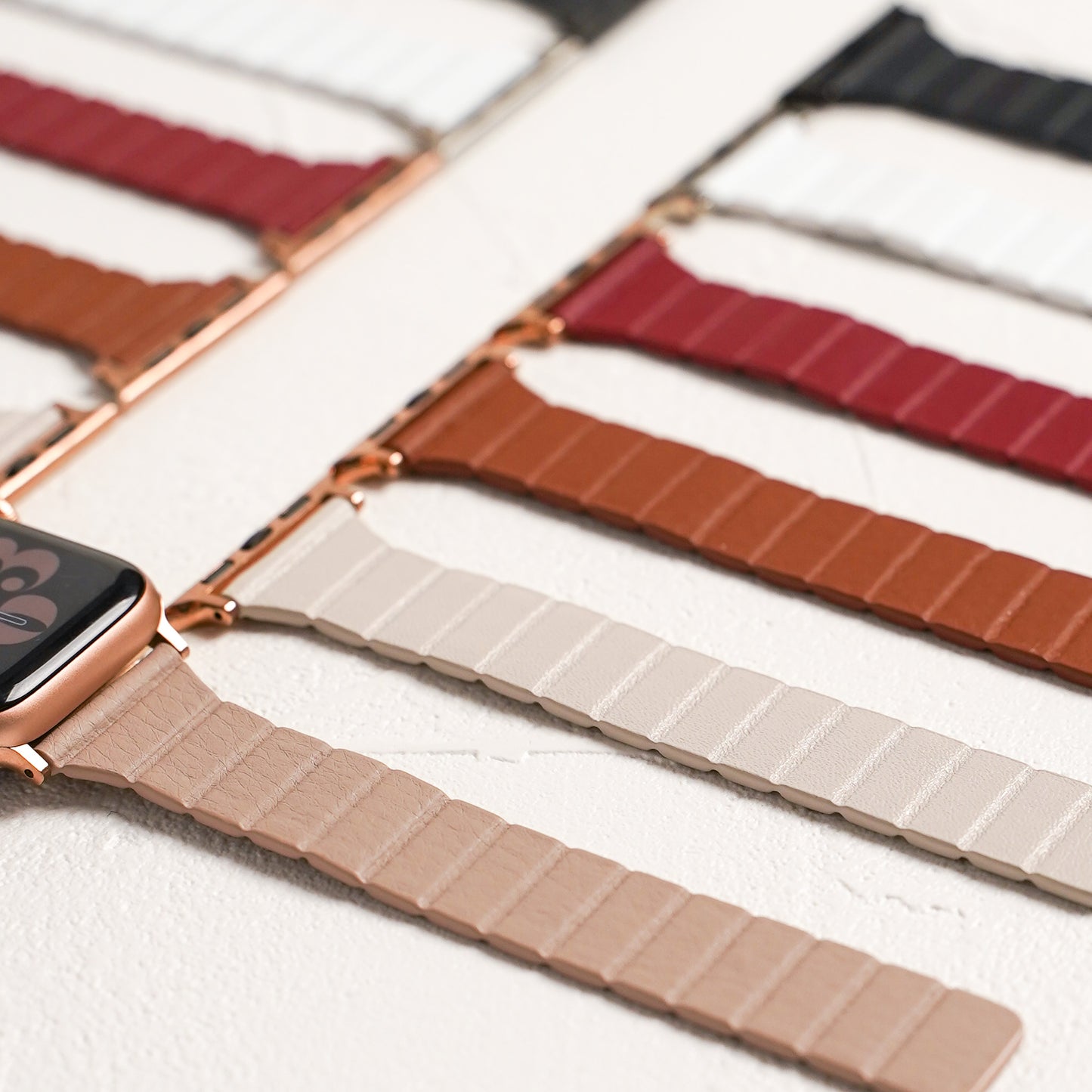 マグネット スリム レザー アップルウォッチバンド レザーループ Apple Watch ベルト