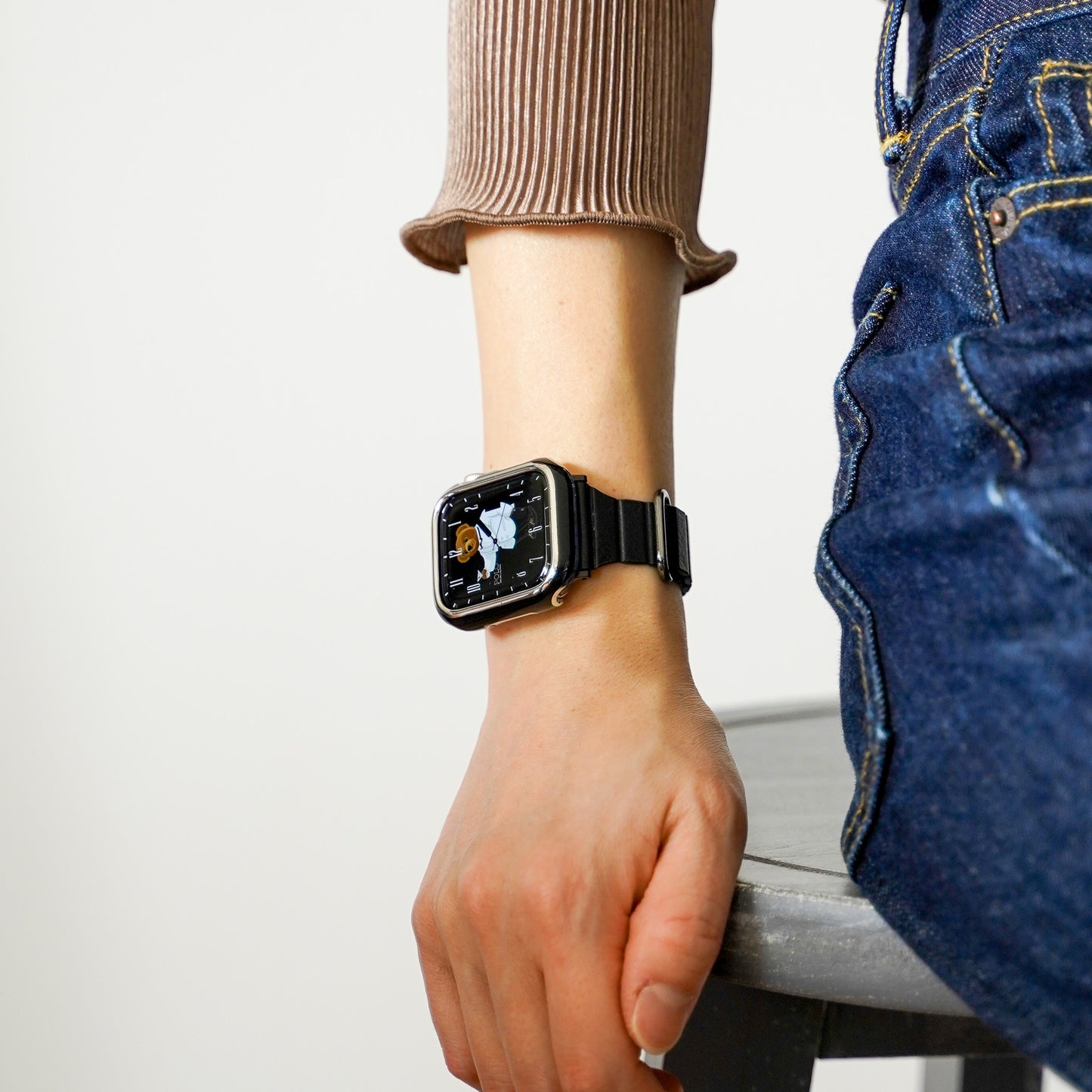 マグネット スリム レザー アップルウォッチバンド レザーループ Apple Watch ベルト