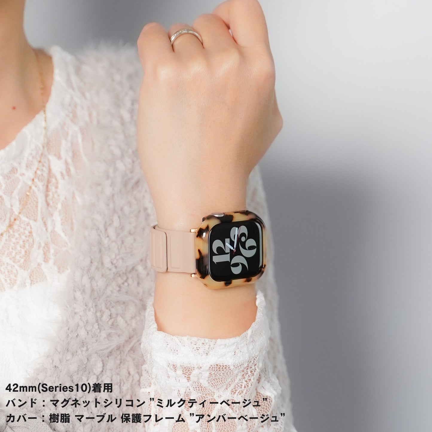 【NEW】樹脂 マーブル 保護フレーム ガラスなし ハードタイプ アップルウォッチ ケース Apple watch