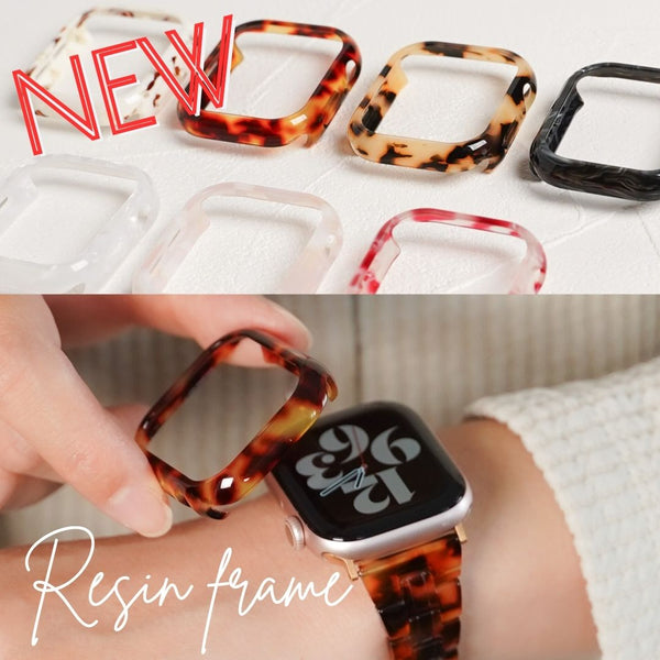 【NEW】樹脂 マーブル 保護フレーム ガラスなし ハードタイプ アップルウォッチ ケース Apple watch