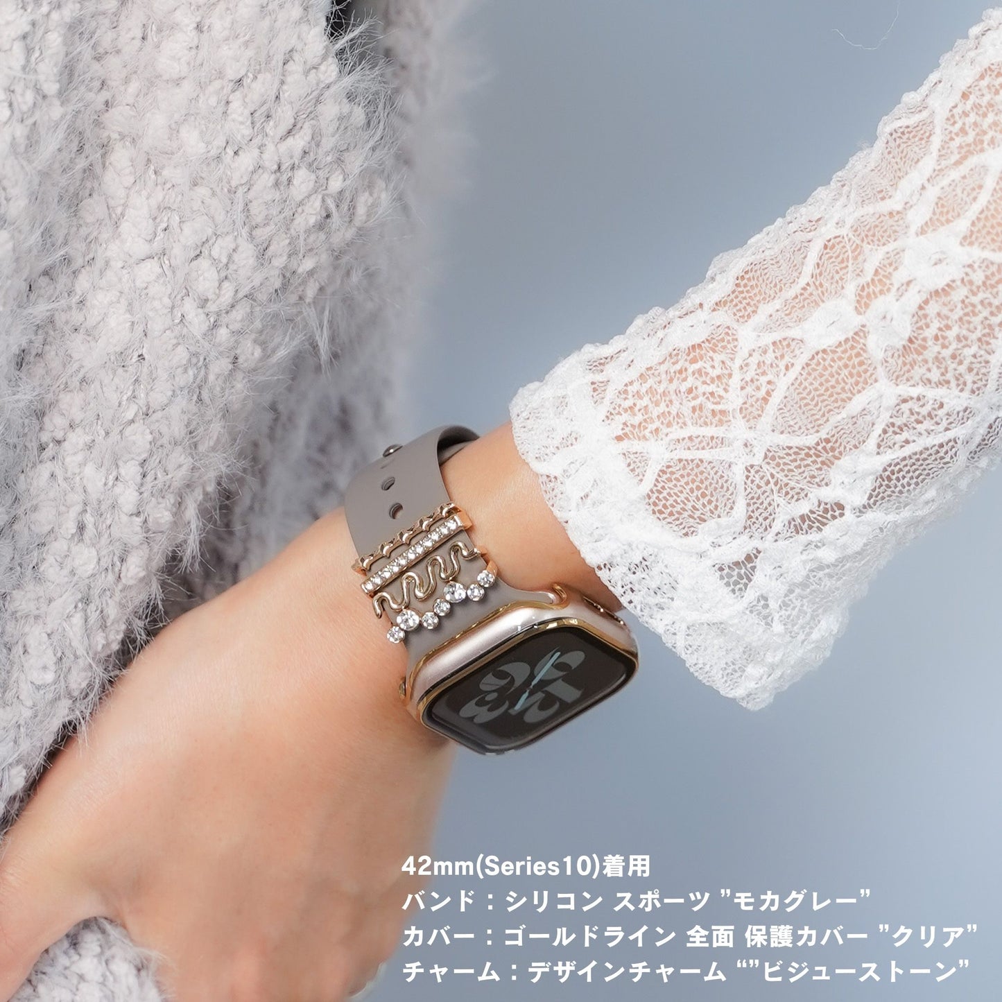 【NEW】デザインチャーム パール ビジュー アクセサリー アップルウォッチ Apple Watch