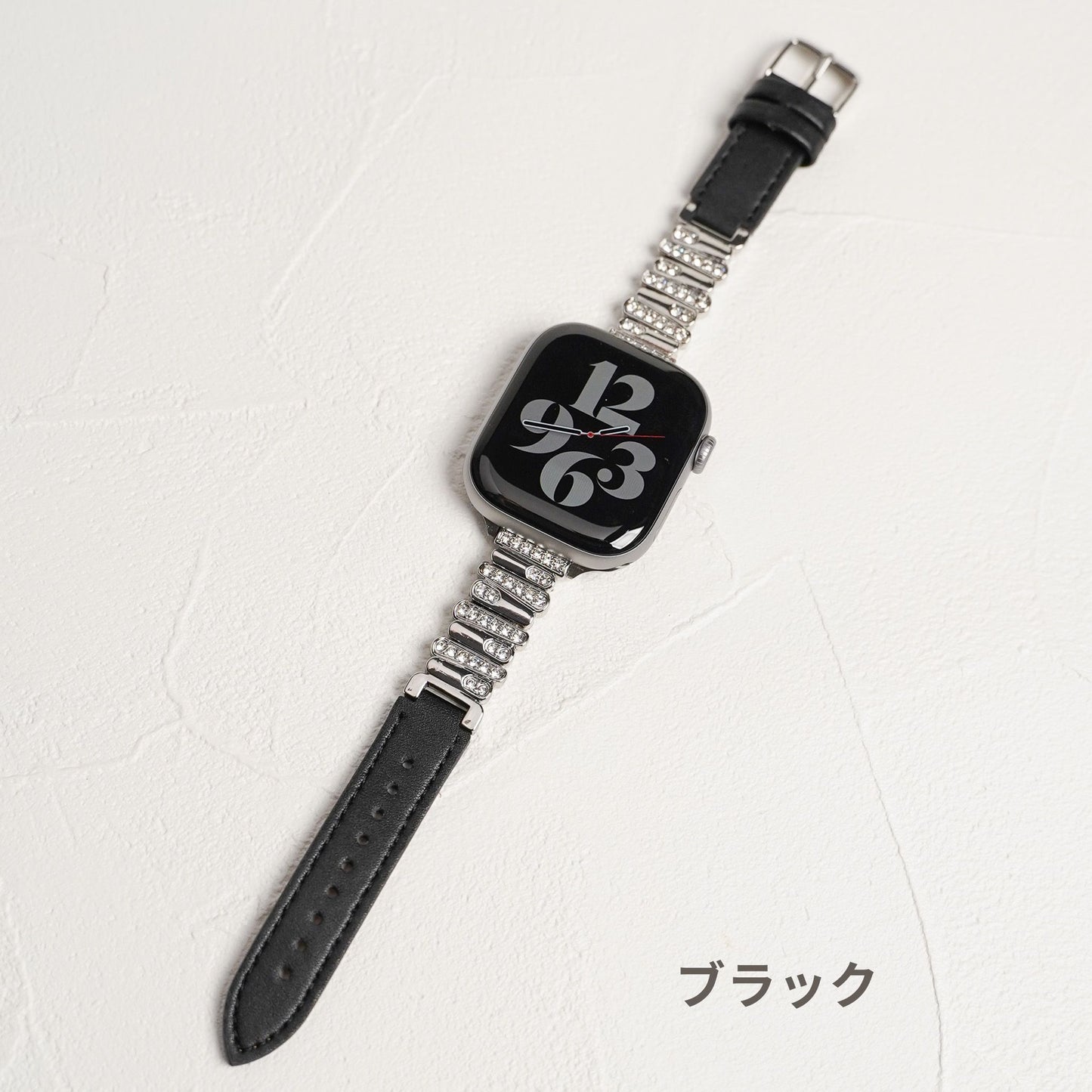 【NEW】ラインストーン スリムレザー アップルウォッチバンド Apple Watch ベルト