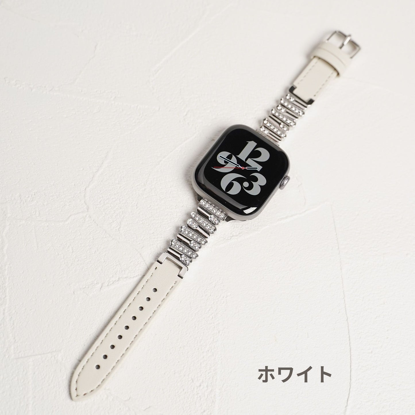 【NEW】ラインストーン スリムレザー アップルウォッチバンド Apple Watch ベルト