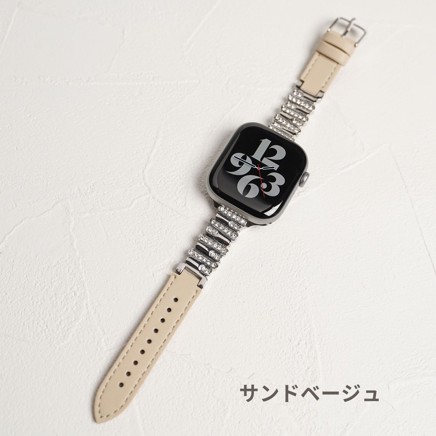 【NEW】ラインストーン スリムレザー アップルウォッチバンド Apple Watch ベルト