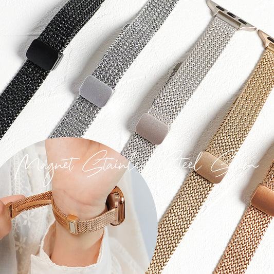 【NEW】マグネット ステンレススリム  三ツ折 アップルウォッチバンド Apple Watch ベルト