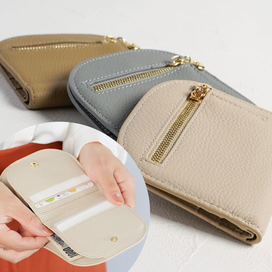 ミニ財布 スリム 本革 二つ折り 薄型 コンパクト