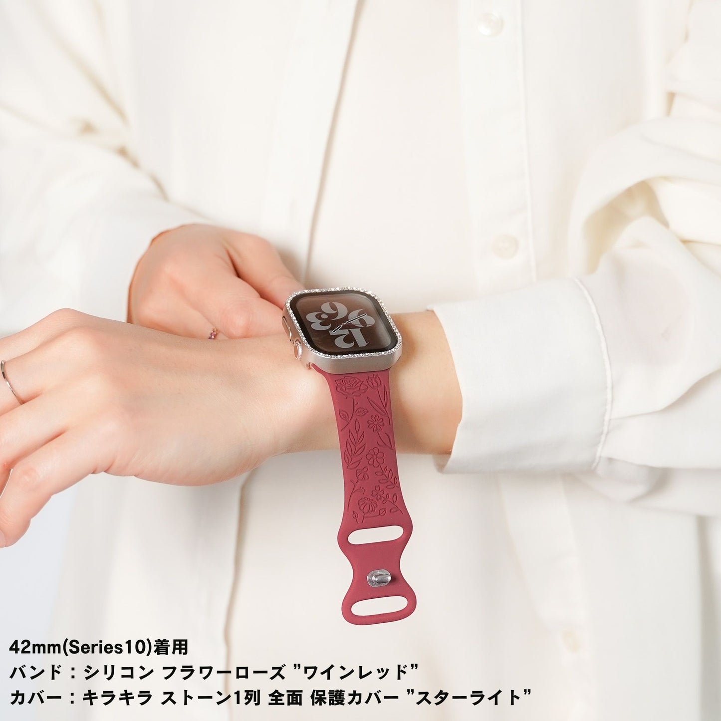 【NEW】シリコン フラワーローズ アップルウォッチバンド Apple Watch ベルト