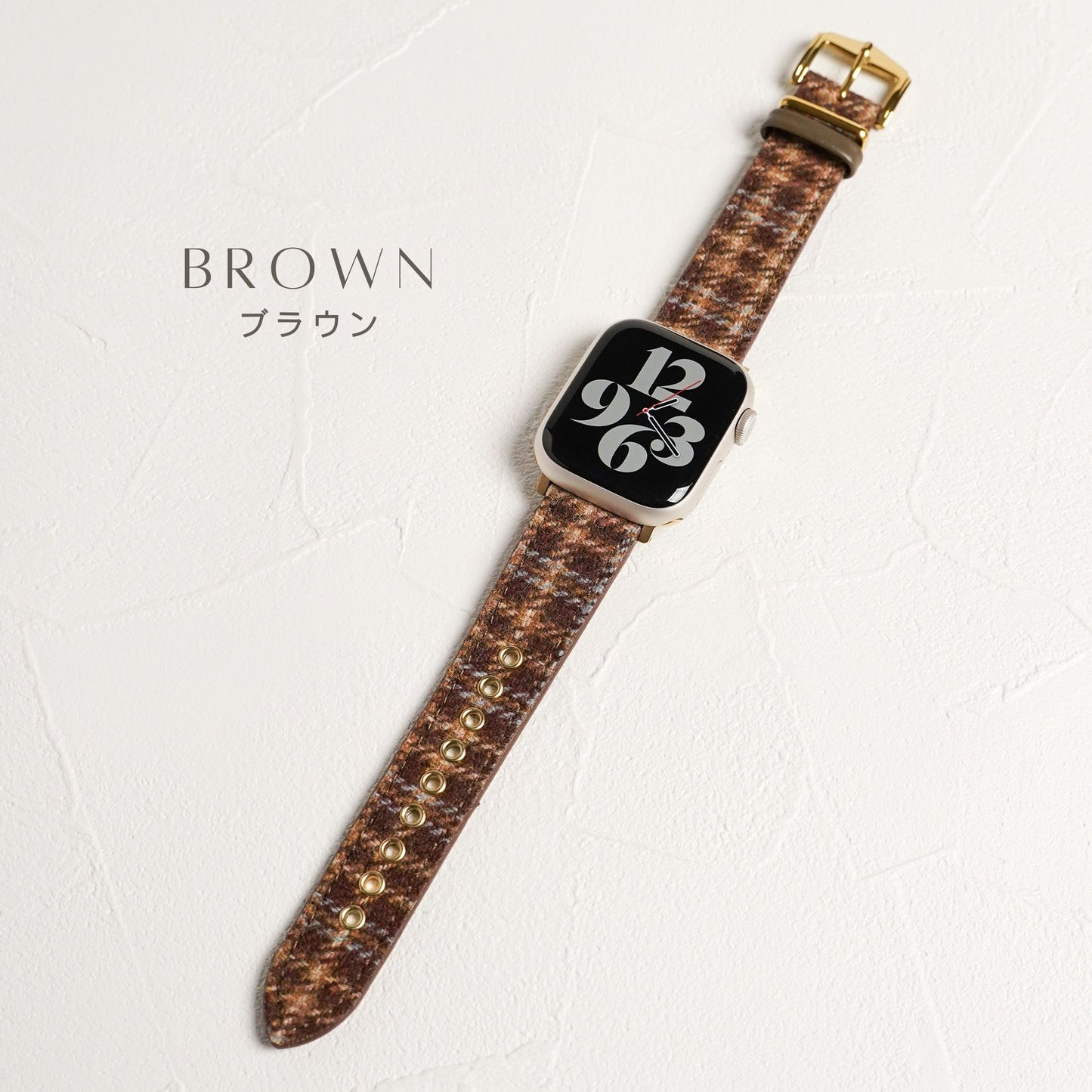 【NEW】ウール レザー チェック柄 アップルウォッチバンド Apple Watch ベルト