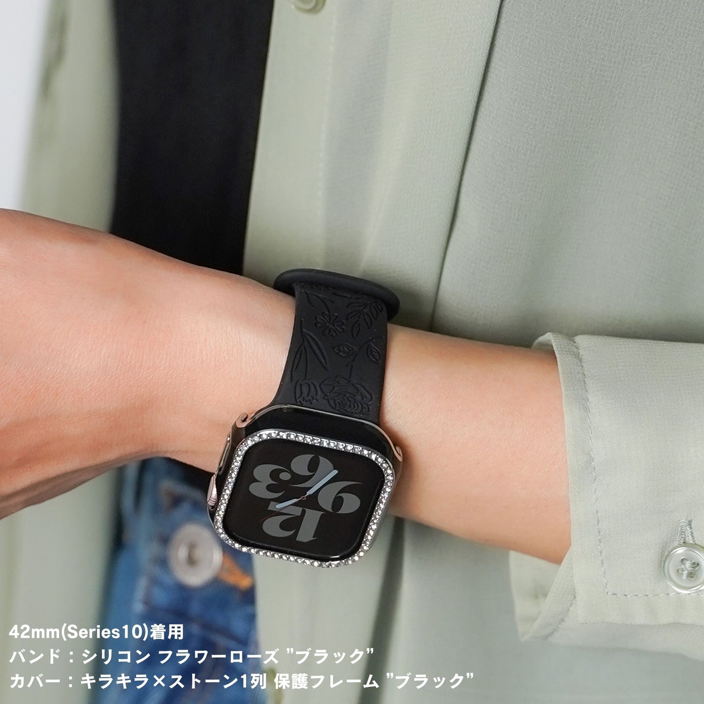 【NEW】シリコン フラワーローズ アップルウォッチバンド Apple Watch ベルト