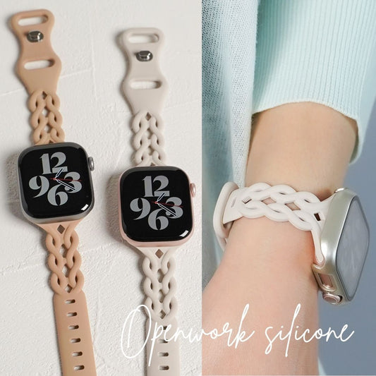 シリコン 透かし編み アップルウォッチバンド Apple Watch ベルト