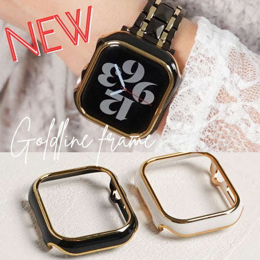 【NEW】ゴールドライン 保護フレーム ガラスなし ハードタイプ アップルウォッチ ケース Apple Watch