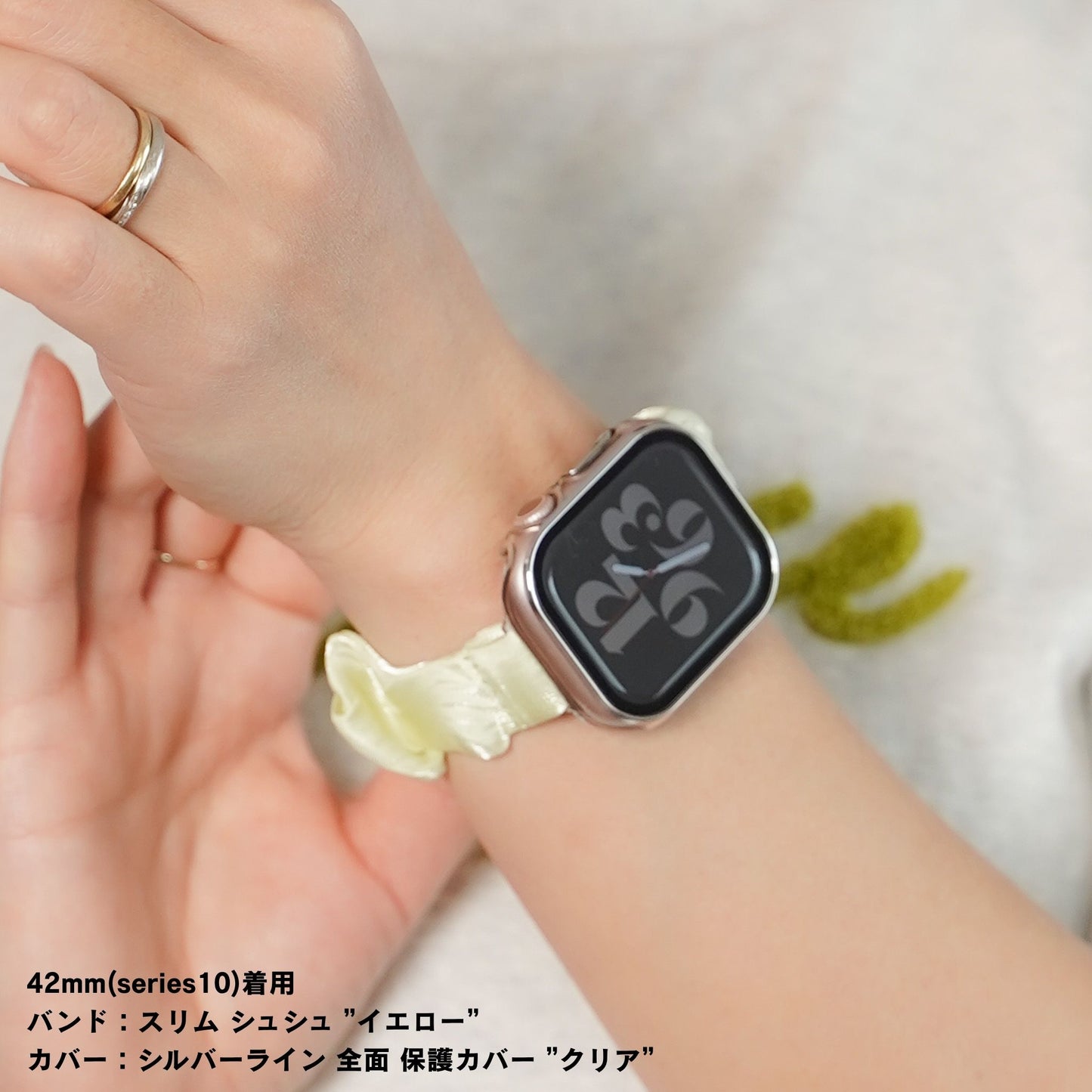 【NEW】スリム シュシュ サテン ゴム アップルウォッチバンド Apple Watch ベルト