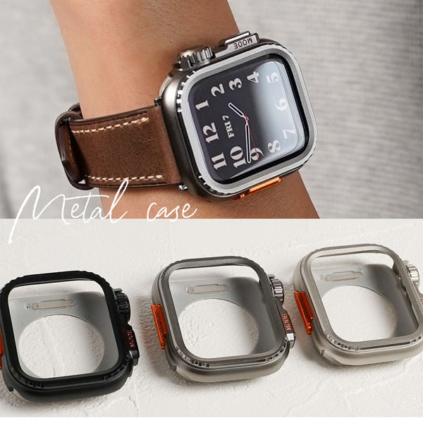 メタルケース 保護フレーム 金属 ガラスなし ハードタイプ メンズ ユニセックス Apple Watch