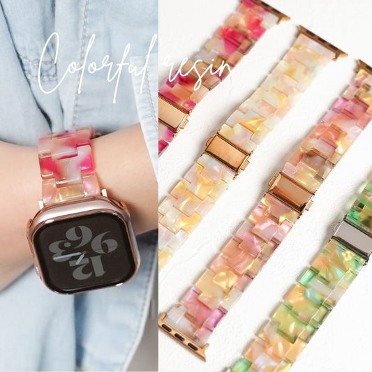 【NEW】カラフル 樹脂 アップルウォッチバンド Apple Watch ベルト
