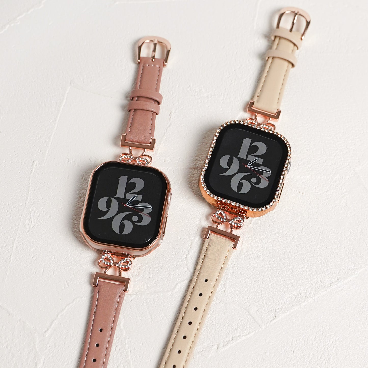【NEW】リボンストーン スリムレザー アップルウォッチバンド Apple Watch ベルト