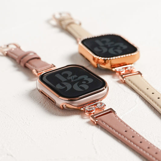 【NEW】リボンストーン スリムレザー アップルウォッチバンド Apple Watch ベルト