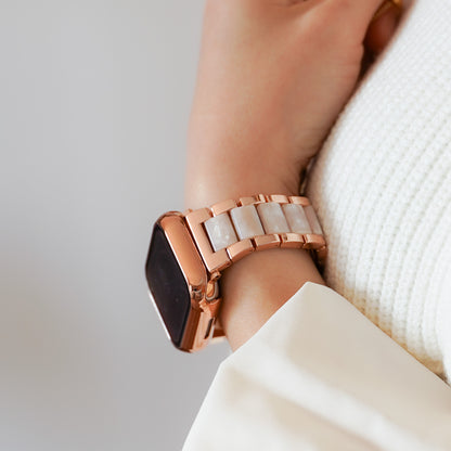 樹脂×ステンレス 大理石 ローズゴールド シルバー アップルウォッチバンド Apple Watch ベルト