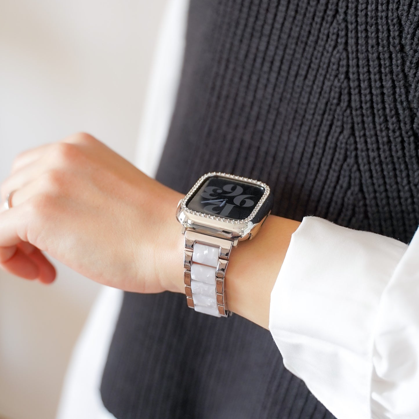 キラキラ ストーン1列 保護フレーム ハードタイプ アップルウォッチカバー ケース Apple watch